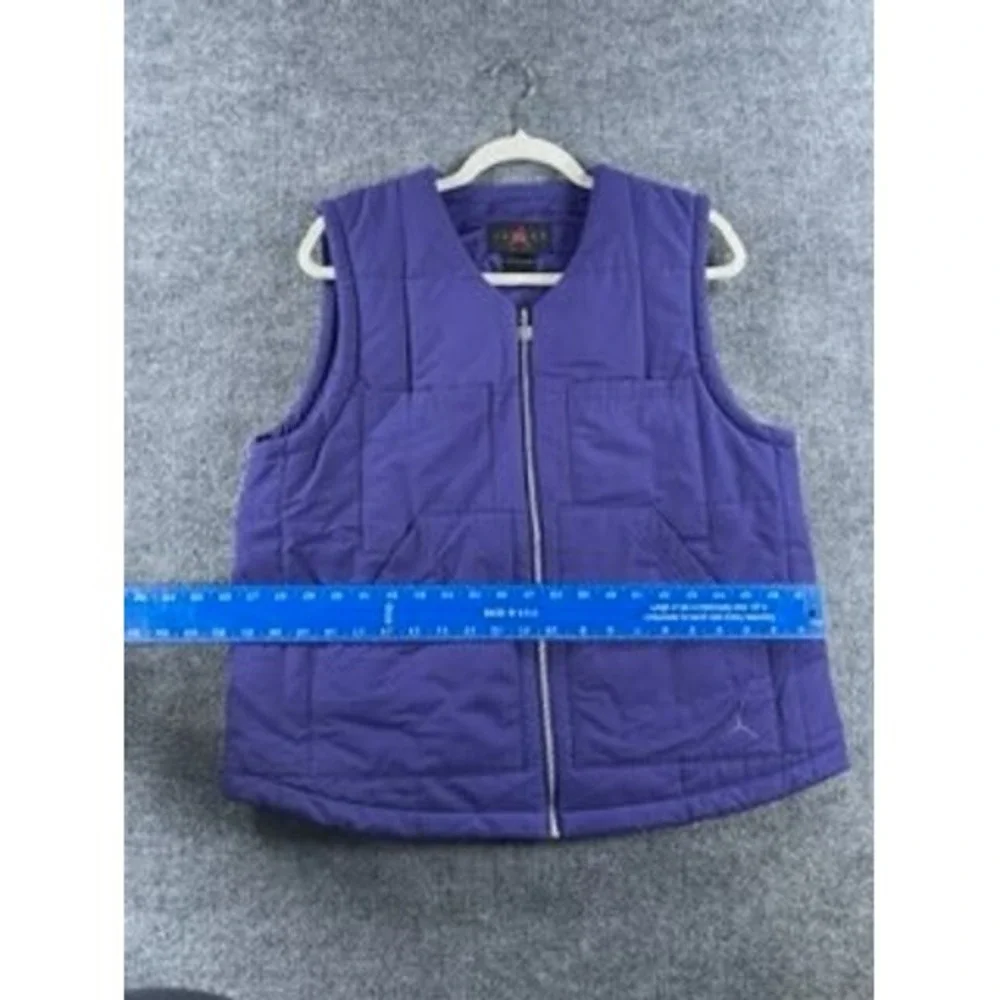 Jordan Brand Purple Quilted Puffer Vest Full Zip Sleeveless Jacket Small Loose